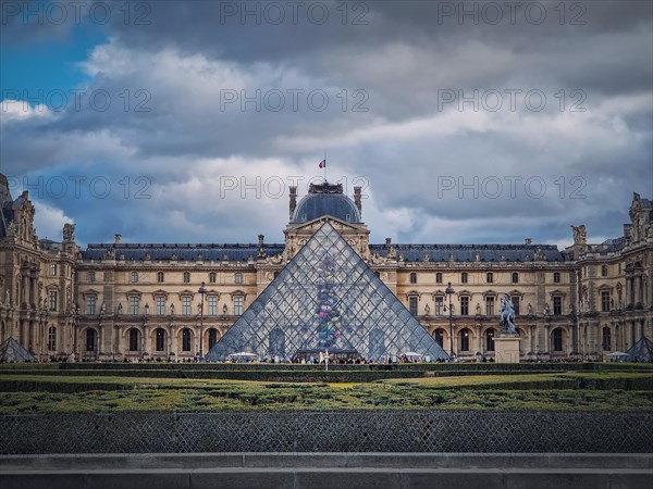 Outdoors view to the Louvre Museum in Paris