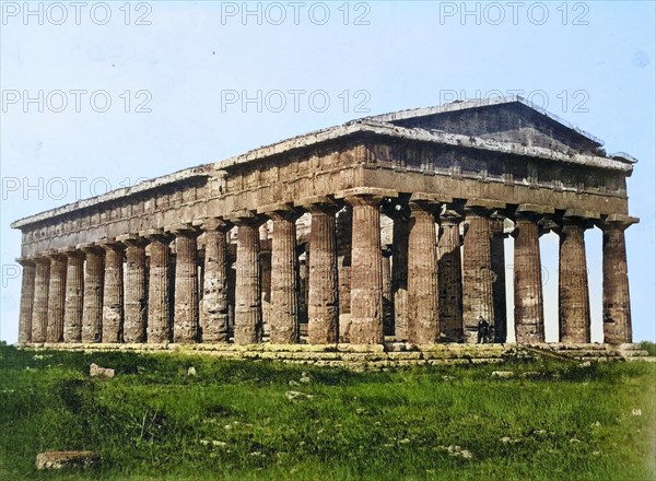 The Temple of Neptune in Paestum in 1865