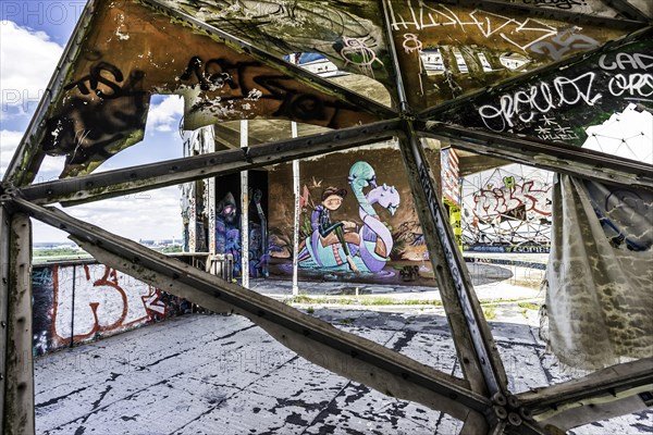 Graffiti on the former US wiretap on Teufelsberg in Grunewald