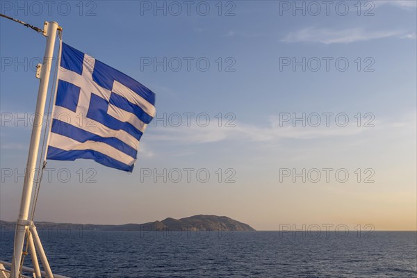 Greek flag waving in the wind