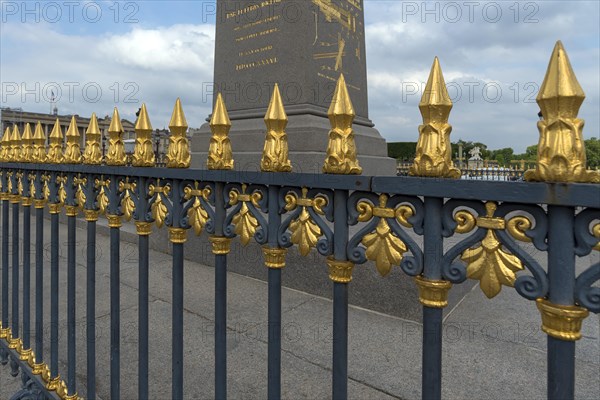 Decorative fence around the Luxor obelisk on the Place de la Concorde