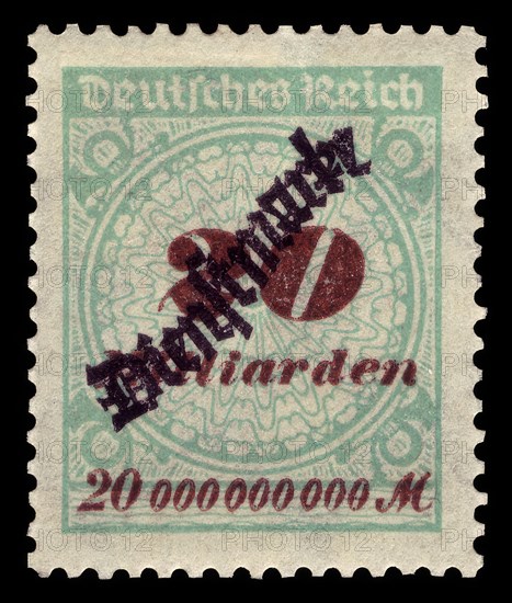 Stamp vintage 1923 of the German Reichspost