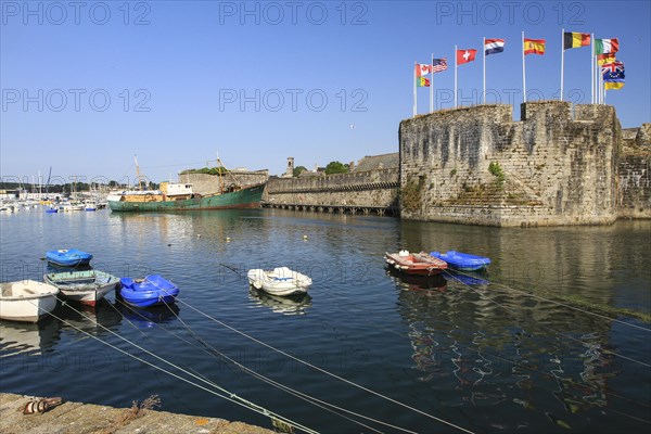 Walled old town Ville close in the port of Concarneau