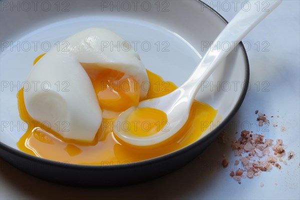 Soft boiled egg with spoon