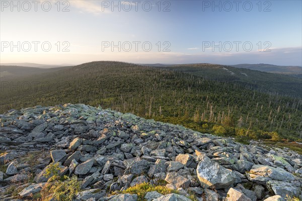 Sunset with view from the Lusen