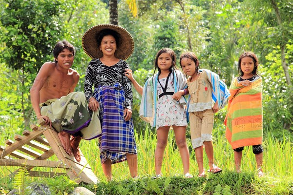 Friendly family in nature