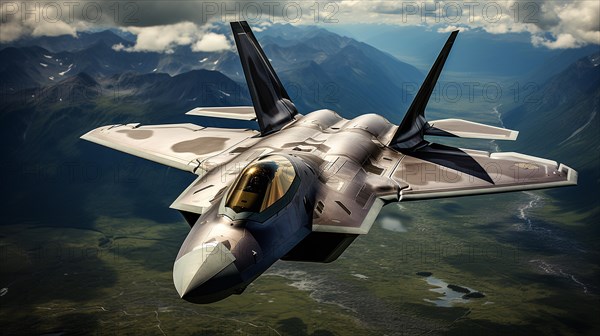 A lockheed martin F-35 fighter jet flying high in the air