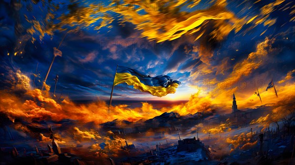 The Ukrainian national flag