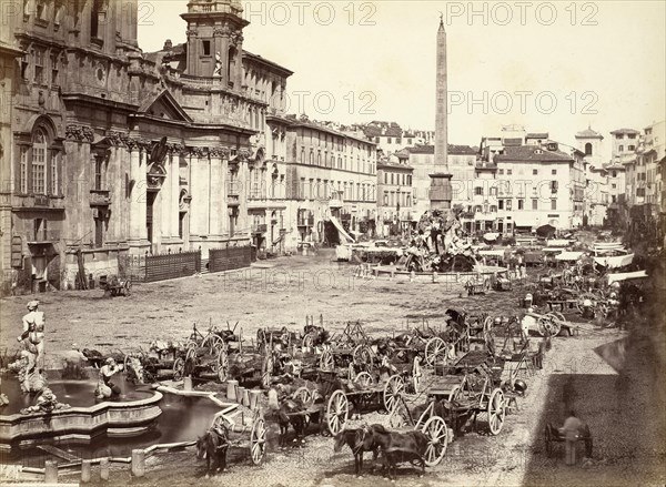 The Market in Piazza Navona circa