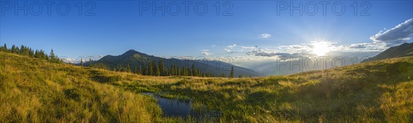 Small pond and moorland in the Naunz in summer