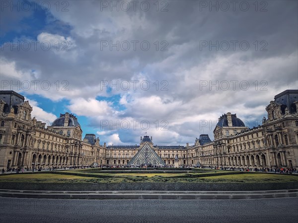 Outdoors view to the Louvre Museum in Paris