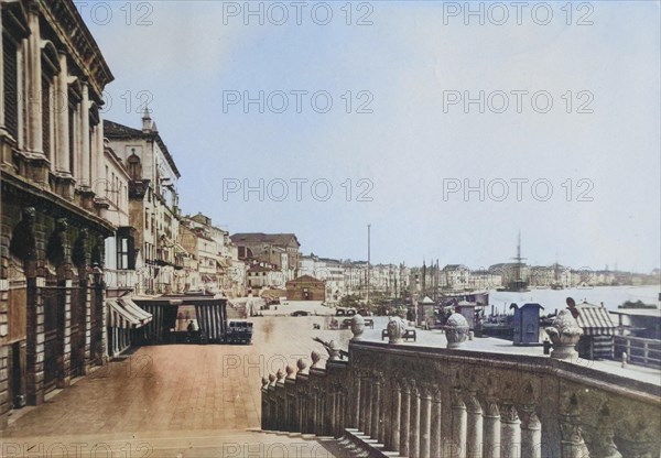 View from the bridge Ponte della Paglia in Venice