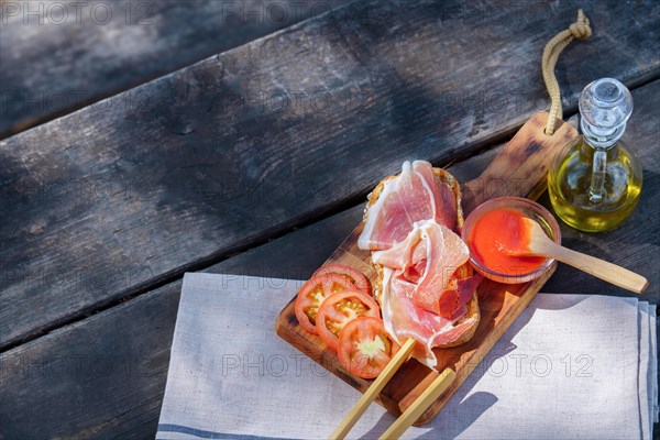 Toast of bread with tomato