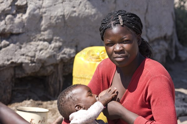 African woman breastfeeding her baby