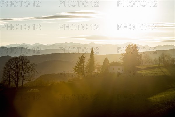 Backlit mountains