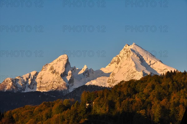 The Watzmann and the Watzmannkar in spring at sunrise