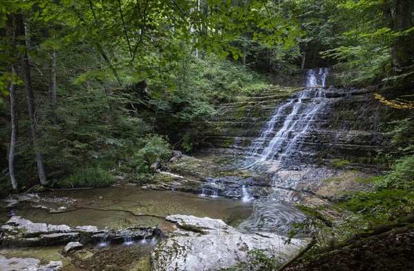 Waterfall of the Taugl at the Wald Wasser Zauber Weg near Hintersee