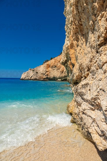Sides of the cliffs of Porto Katsiki Beach on the island of Lefkada