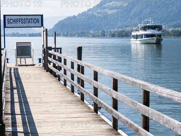 Passenger ship approaching landing stage