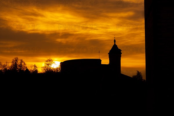 The Munot Castle of Schaffhausen in Sunrise in Switzerland