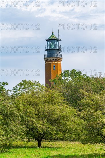 Brick lighthouse on the island of Greifswalder Oie in the Baltic Sea off Usedom