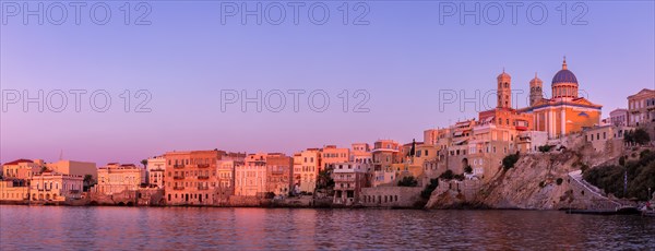 The water front and Syros Agios Nikolaos Church