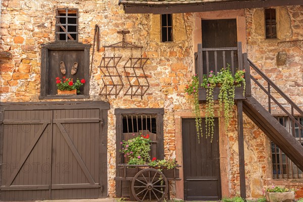 Old traditional farmyard restored in the town centre. Colmar