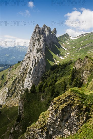 Steep mountains and clouds