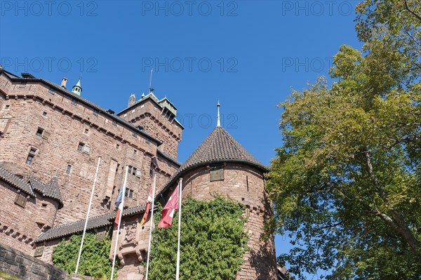 View of the tower buildings of Chateau du Haut Koenigsbourg