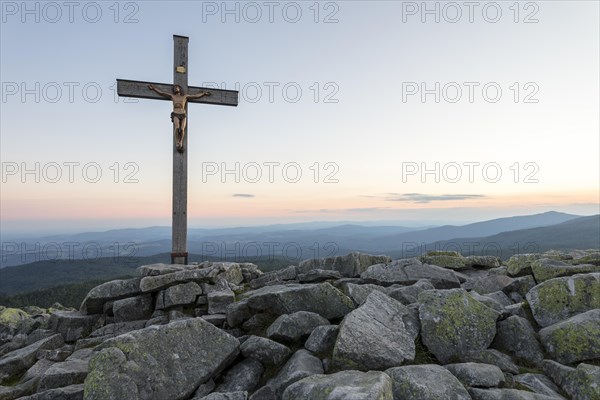 Sunset with view from the Lusen