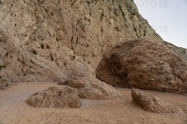 Big stones on Porto Katsiki Beach in Lefkada island