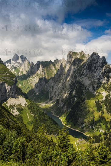 Steep mountains and clouds