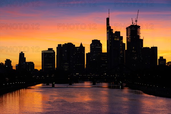 The sun has set behind Frankfurt's banking skyline