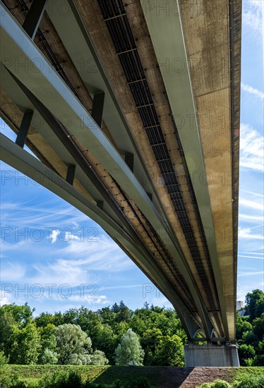 Gruenwalder Bruecke over Isar and Isarwerkkanal between Gruenwald and Pullach