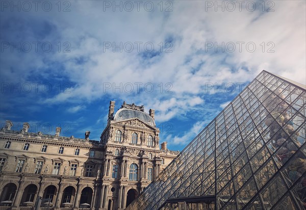 Outdoors view to the Louvre Museum in Paris