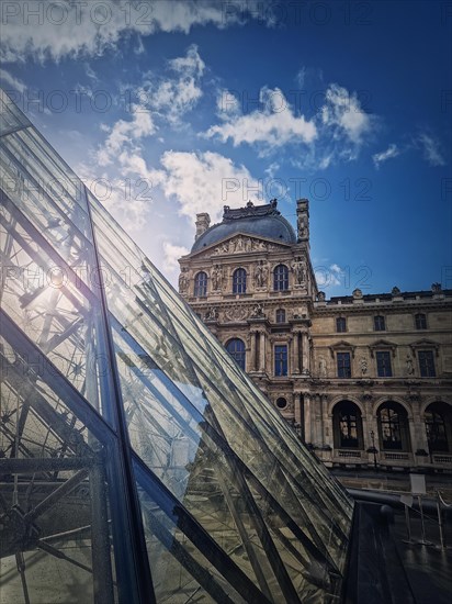 Outdoors view to the Louvre Museum in Paris