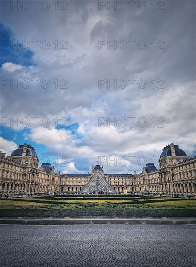 Outdoors view to the Louvre Museum in Paris