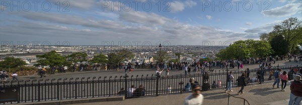 View of the city of Paris from the square in front of the Sacre-Coeur Basilica