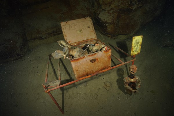 Treasure chest on the lake bottom