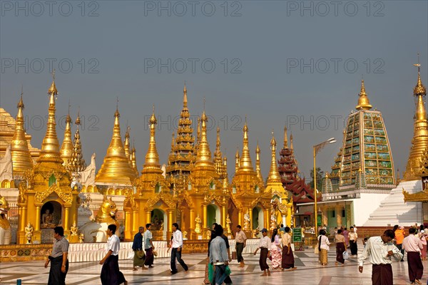 Pilgrims at the Golden Shwedagon Pagoda
