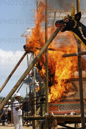 Cremation ceremony and funeral service in Bali