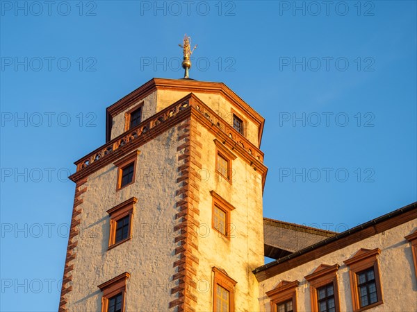 Tower of Marienberg Fortress in the evening light