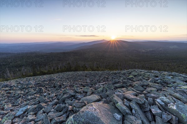 Sunset with view from the Lusen