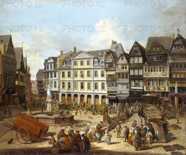 Market on the Roemerberg in Frankfurt