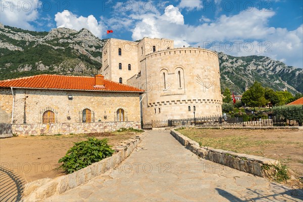 Muzeu Kombetar Gjergj Kastrioti of Kruje Castle and its fortress with walls. Albania