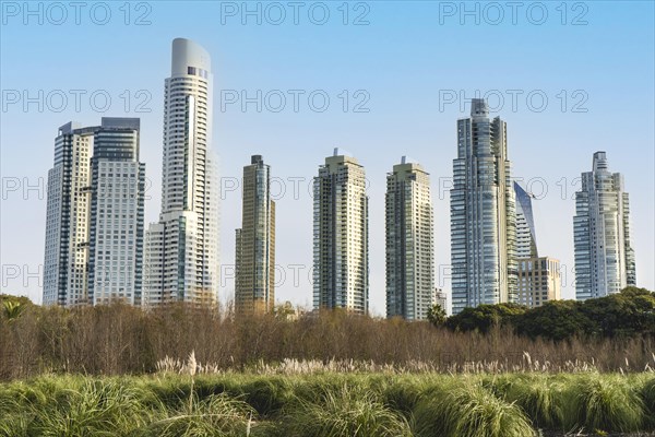 Puerto Mader skyline located in Buenos Aires at sunset