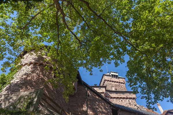 View of the tower buildings of Chateau du Haut Koenigsbourg