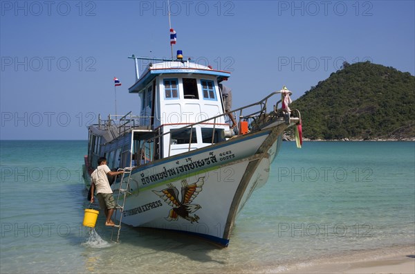 Colourful boat in Thongnaipan Bay