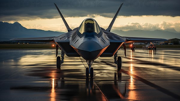 A lockheed martin F-35 fighter jet waiting on the runway