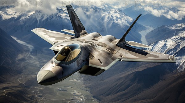 A lockheed martin F-35 fighter jet flying high in the air